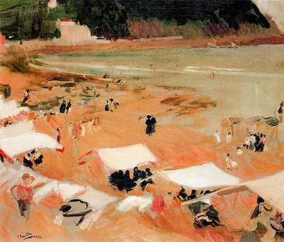 Beach at Zarauz Joaquin Sorolla